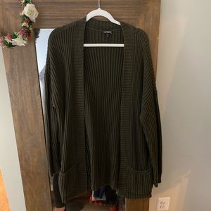 Express dark green cardigan